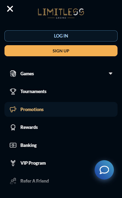 Limitless Casino mobile