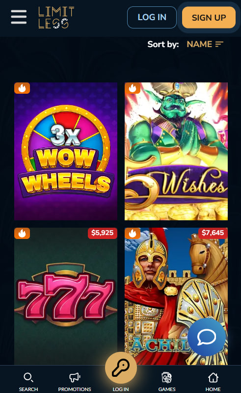 Limitless Casino mobile